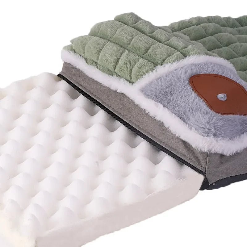 Pet Dog Bed Washable Winter Dog Mat Removable Protect Cervical Spine Thickened Dog House Indoor for Small Medium Large Dogs Bed