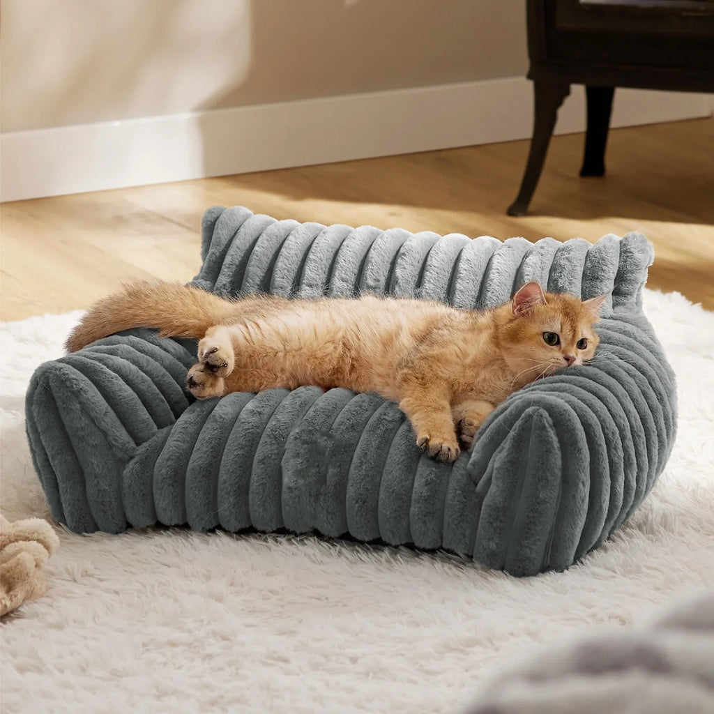 Luxury Cat Bed Sofa Winter Warm Cat Nest Pet Bed for Small Medium Dogs Cats Comfortable Plush Puppy Bed Pet Supplies Winter Sofa