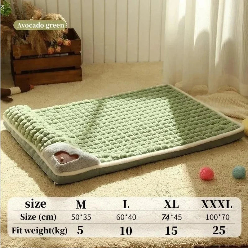Pet Dog Bed Washable Winter Dog Mat Removable Protect Cervical Spine Thickened Dog House Indoor for Small Medium Large Dogs Bed